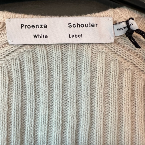 Proenza Schouler White Label Ribbed-Knit Sweater Cream Size L - Picture 9 of 11